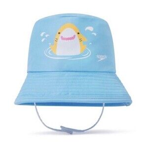 Speedo Kids UV +50 Shark Bucket Hat L/XL Blue Toddler Beach NEW!!